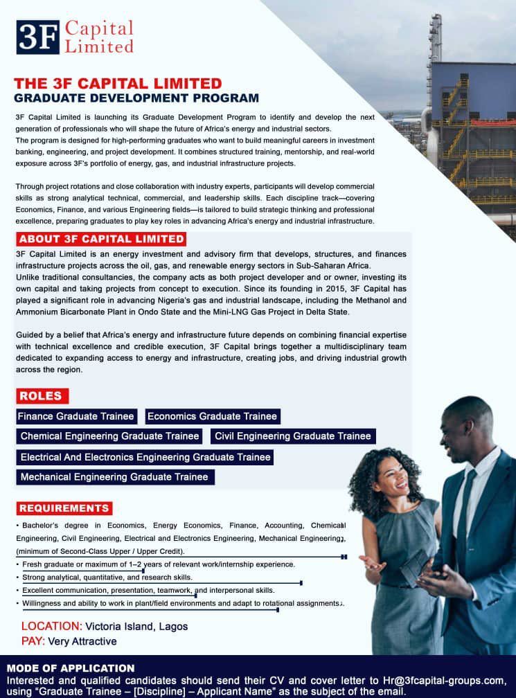 3F Capital Limited Graduate Trainee Program