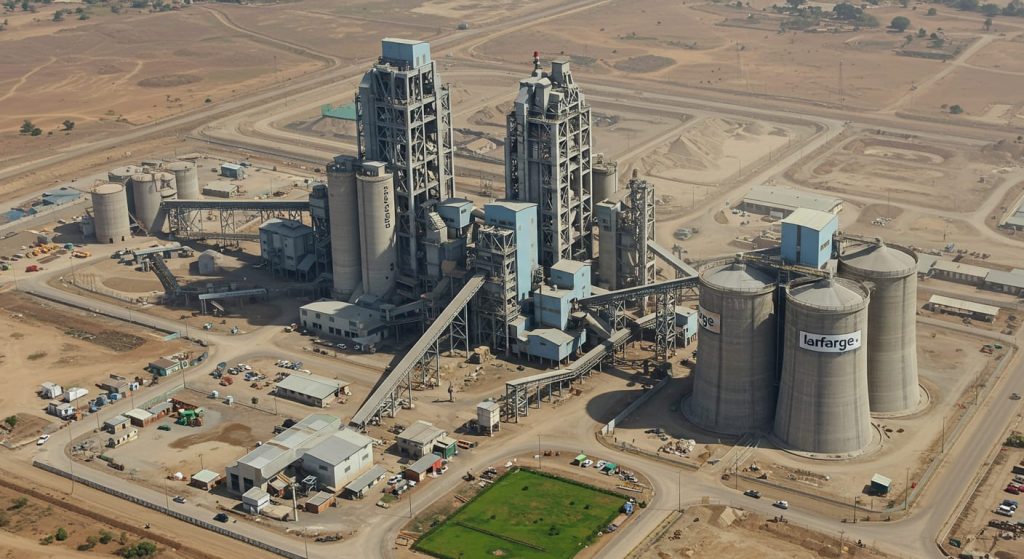 Aerial view of a cement manufacturing plant in Nigeria