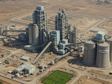 Aerial view of a cement manufacturing plant in Nigeria