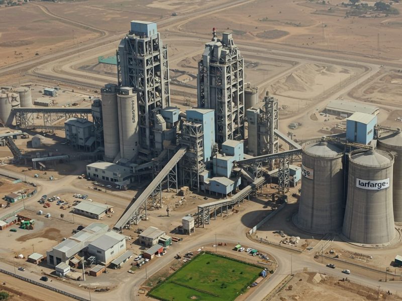 Aerial view of a cement manufacturing plant in Nigeria