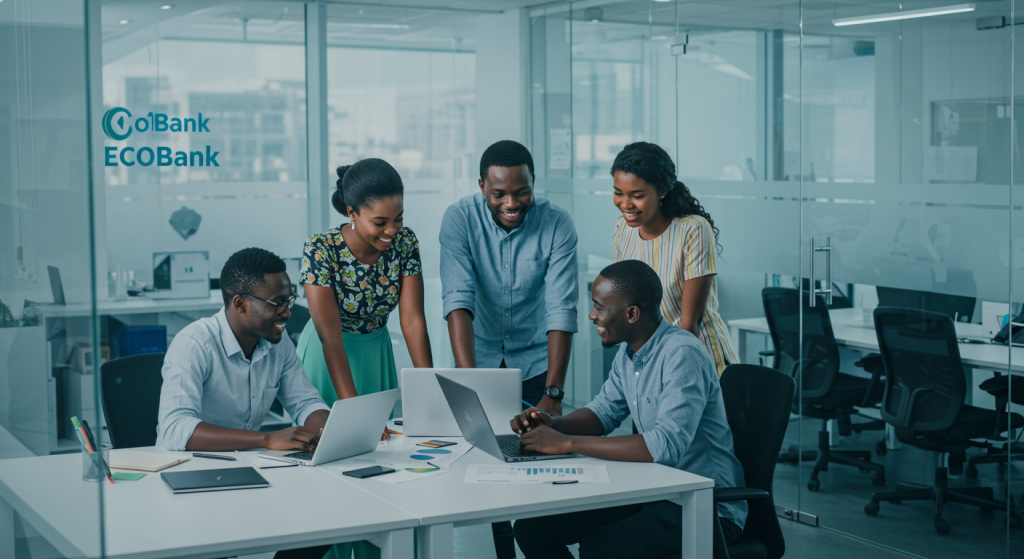 modern open-plan Ecobank office